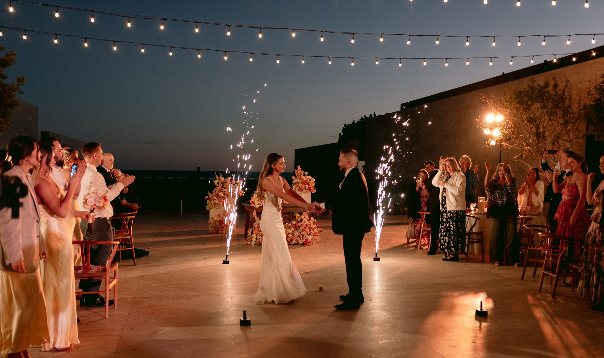 Grand entrance with sparklers at JW Marriott Los Cabos